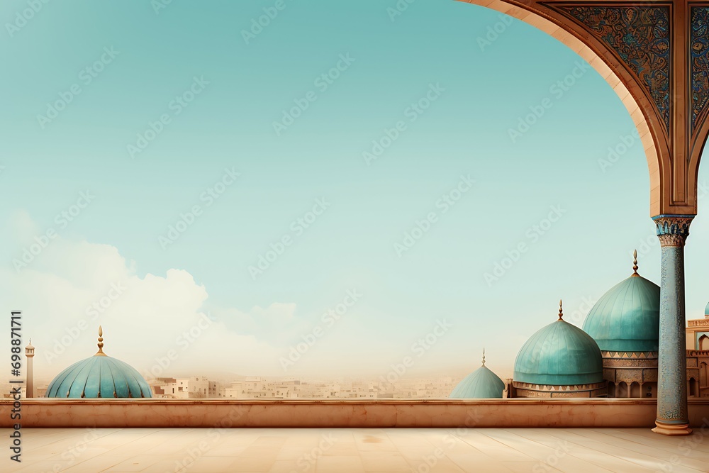 Naklejka premium flat simple Islamic ornament background
