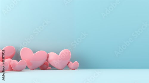 Wallpaper Mural Serenity in Blues : Light blue background with pink heart-shaped object
 Torontodigital.ca