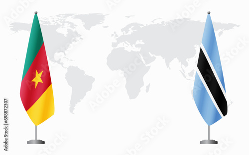 Cameroon and Botswana flags for official meeting