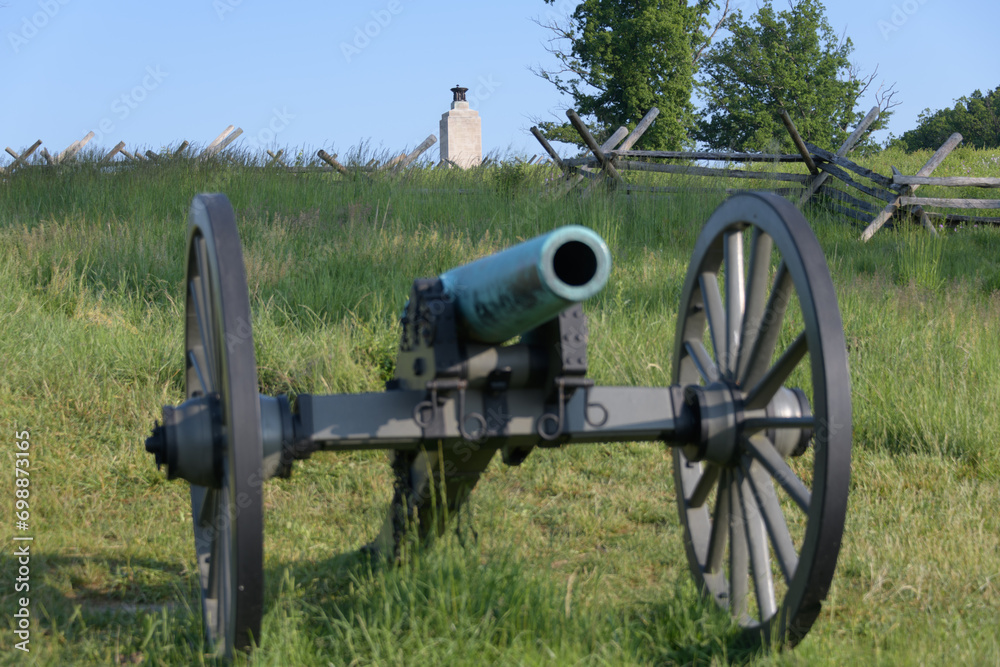 12 pounder bronze smooth bore, Napoleon Model 1857 at Gettysburg National Military Park, Pennsylvania.