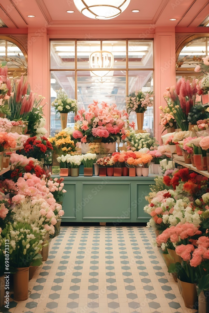 vintage flower shop or store
