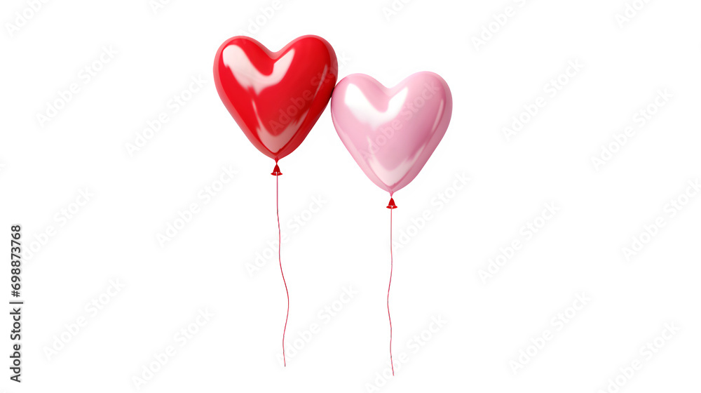 Heart shaped balloon isolated on transparent or white background , 3d balloon