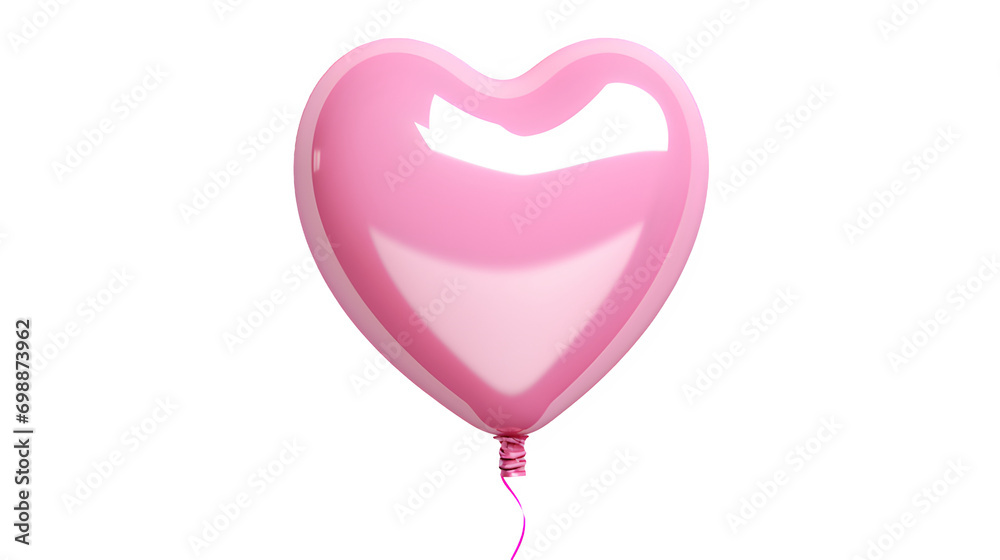 Pink heart shaped balloon isolated on transparent or white background ...