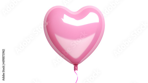 Pink heart shaped balloon isolated on transparent or white background, 3d balloon