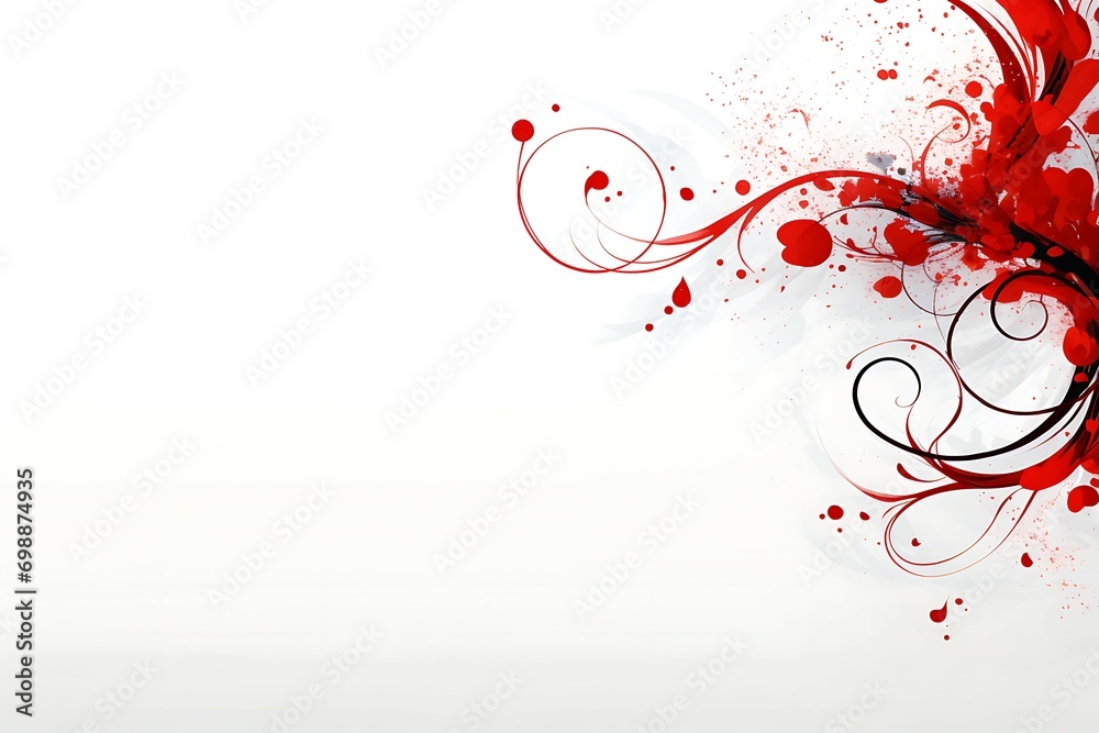 red abstract ornament on white background red abstract ornament on white background