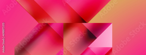 Vivid abstraction unfolds. Triangles in seamless harmony, composing dynamic geometric backdrop. Interplay of angles and hues forms captivating tapestry, evoking modernity and artistic allure