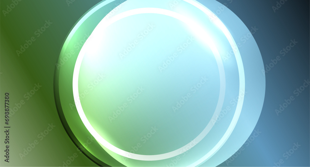 Obraz premium Neon glass circle copyspace for your text or product presentation geometric background. Vector illustration For Wallpaper, Banner, Background, Card, Book Illustration, landing page