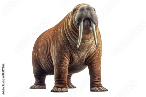 full bodied walrus isolated on a transparent background ,generative AI © JKLoma