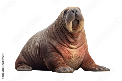 full bodied walrus isolated on a transparent background ,generative AI © JKLoma