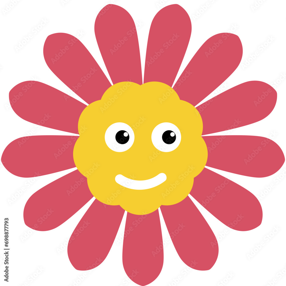 Obraz premium flower cartoon character vector illustration