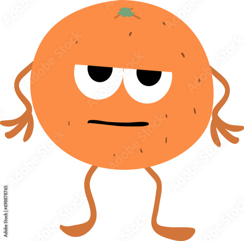 orange fruits cartoon character vector illustration