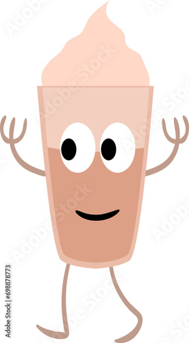 mocha cartoon character vector illustration