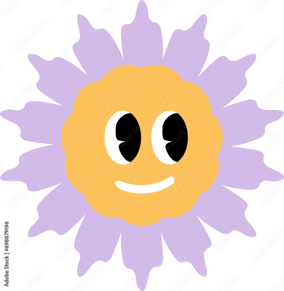 flower character stickers vector illustration