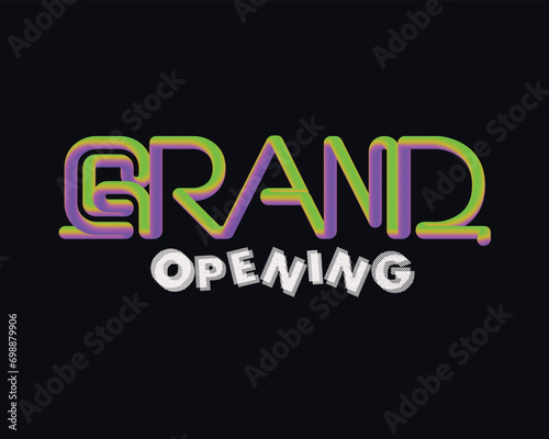 3d design, Poster design. Grand opening shop, colorful display illustration