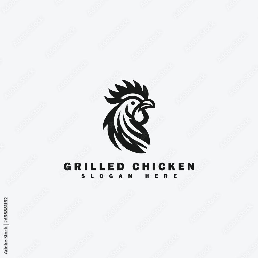 Mobilegrilled chicken logo design, with a simple style, suitable for grilled chicken shops