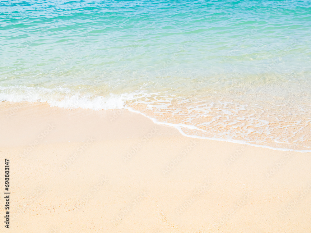 Travel Sea Nature Concept, Shore Sand Water Blue Ocean blur Background, View Calm Texture Wave Surface Beach with Horizon, Island Beautiful Landscape for Card Tourism Holidays Vacation Relax Tropical. Travel Sea Nature Concept, Shore Sand Water Blue Ocean blur Background, View Calm Texture Wave Surface Beach with Horizon, Island Beautiful Landscape for Card Tourism Holidays Vacation Relax Tropical.