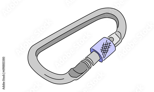 Line art color of Carabiner Spring Snap Link