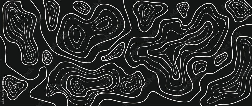 Topographic map pattern background vector. Abstract mountain terrain map background with abstract shape line texture. Design illustration for wall art, fabric, packaging, web, banner, wallpaper. Topographic map pattern background vector. Abstract mountain terrain map background with abstract shape line texture. Design illustration for wall art, fabric, packaging, web, banner, wallpaper.