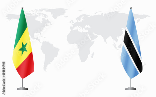 Senegal and Botswana flags for official meeting