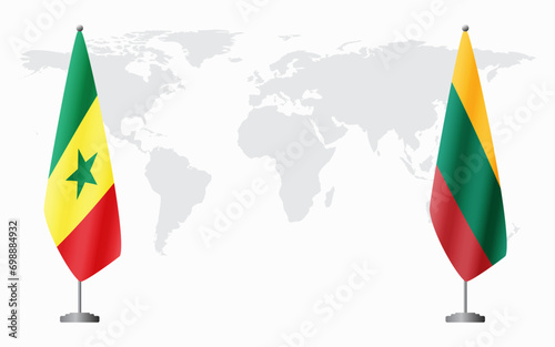Senegal and Lithuania flags for official meeting