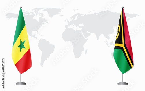 Senegal and Vanuatu flags for official meeting