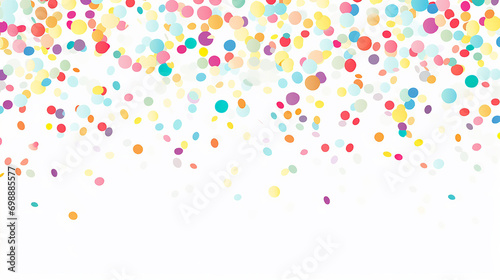 white background with colorful confetti horizontal seamless border