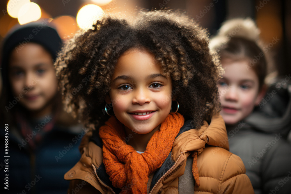Portrait of a group of little multinational children in a kindergarten Portrait of a group of little multinational children in a kindergarten