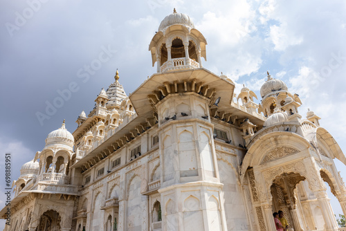 Architecture view of Jaswant Thada Cenotaph made with white marble in jodhpur built in 1899. photo