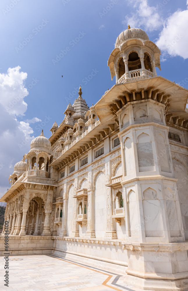Architecture view of Jaswant Thada Cenotaph made with white marble in jodhpur built in 1899.