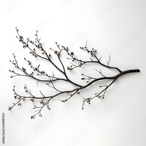 berries branch on white background