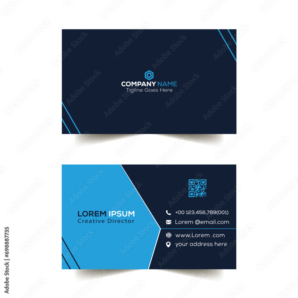 horizontal  clean Business Card template vector design