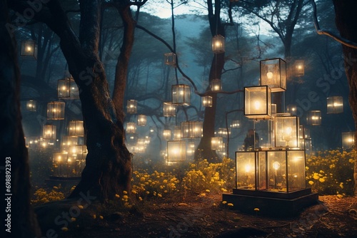  Design a beautiful nature inspired art installation in the middle of the park
