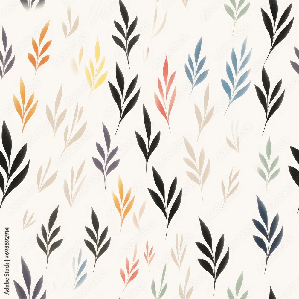 Naklejka premium Leave seamless pattern. Design for printing, wallpaper, poster, wall art, paper, packaging.