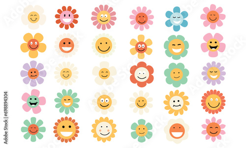 flower face vector collection