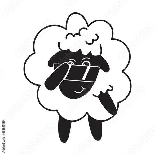 swag sheep with a smile