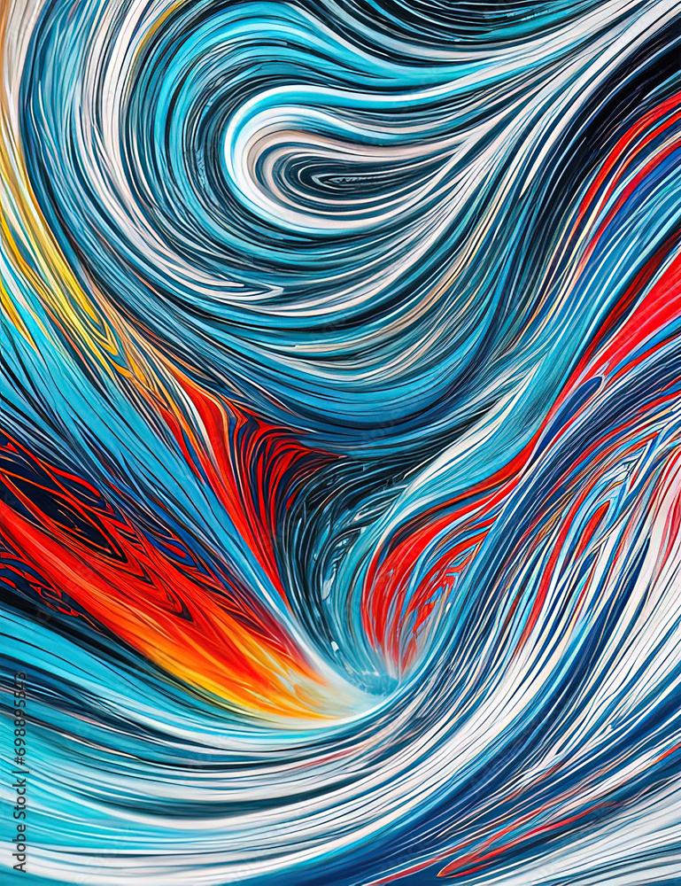 abstract painting of a colorful swirl of paint on a white background abstract painting of a colorful swirl of paint on a white background
