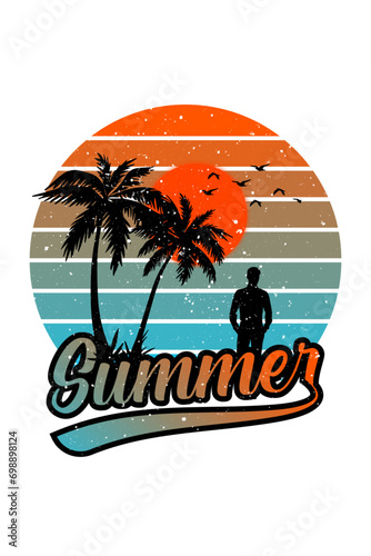 Summer  T-Shirt Design, Shady Beach Summer T-Shirt Design Vector, Summer T-Shirt Design,