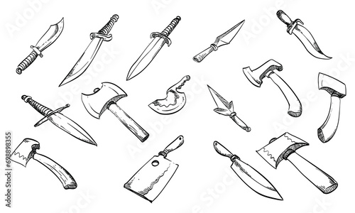 knife handdrawn collection
