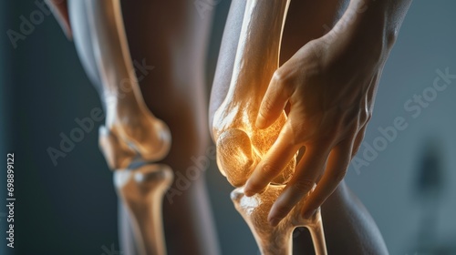 The leg and knee bone showing pain. medical use Education and Commerce photo