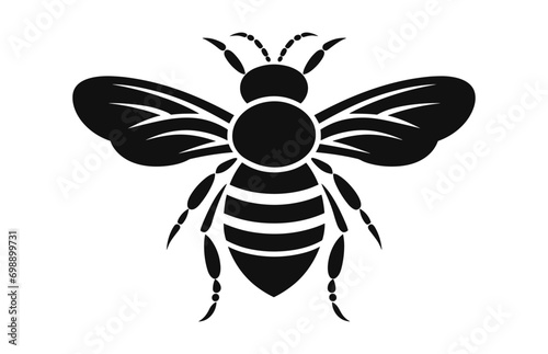 A Honey Bee Silhouette Vector isolated on white background