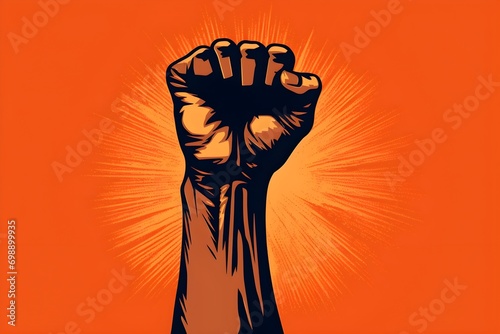 Illustration of an african american fist raised