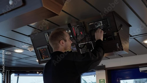 Captain is calling Mayday on emergency VHF Channel 16 from wheelhouse