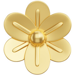 3d render of  chinese golden flower icon.
