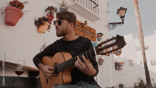 Guitarist at Taberna Caragato, Cadiz, Spain photo