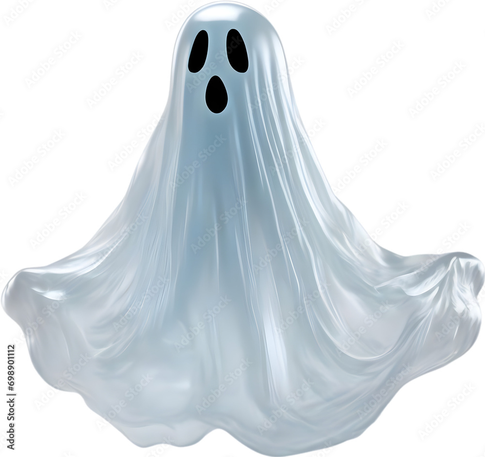 A close-up of a scary ghost, a close-up of a scary ghost floating in the air for decoration. 