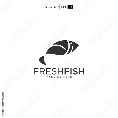 Fish logo template suitable for businesses and product names..