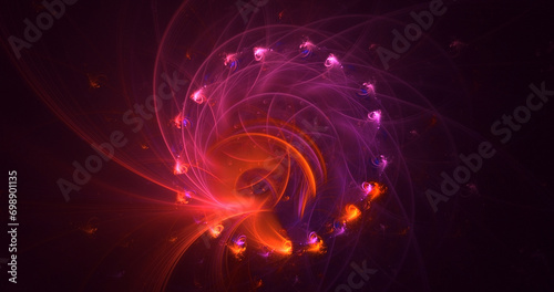 3D manual rendering abstract round hole light background