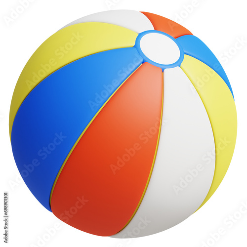 Summer Beach Ball 3D Illustration