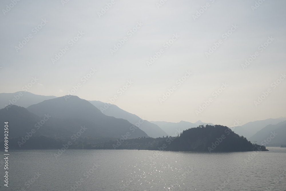 View of a glimpse of Lake Como from Varenna. Italy