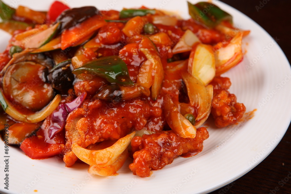 fried shrimps and spicy chill sauce fried shrimps and spicy chill sauce
